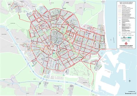 mapa carril bici valencia|Red de itinerarios ciclistas 